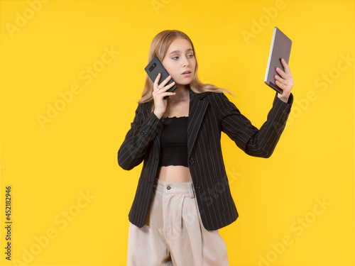 Teenager with phone. Teenag...