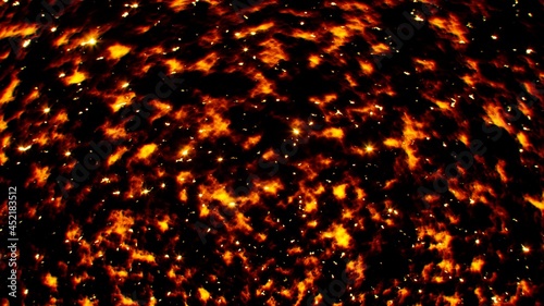 Fire Flakes with Glittering Particles