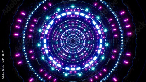 Futuristic Neon Light Textured Tunnel Background