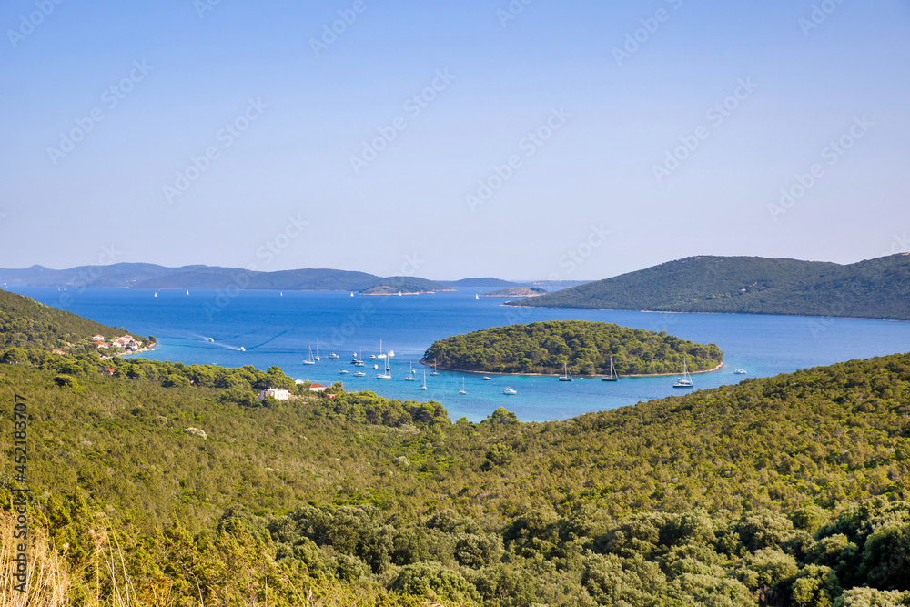 view on island in front of the coast of adriatic sea