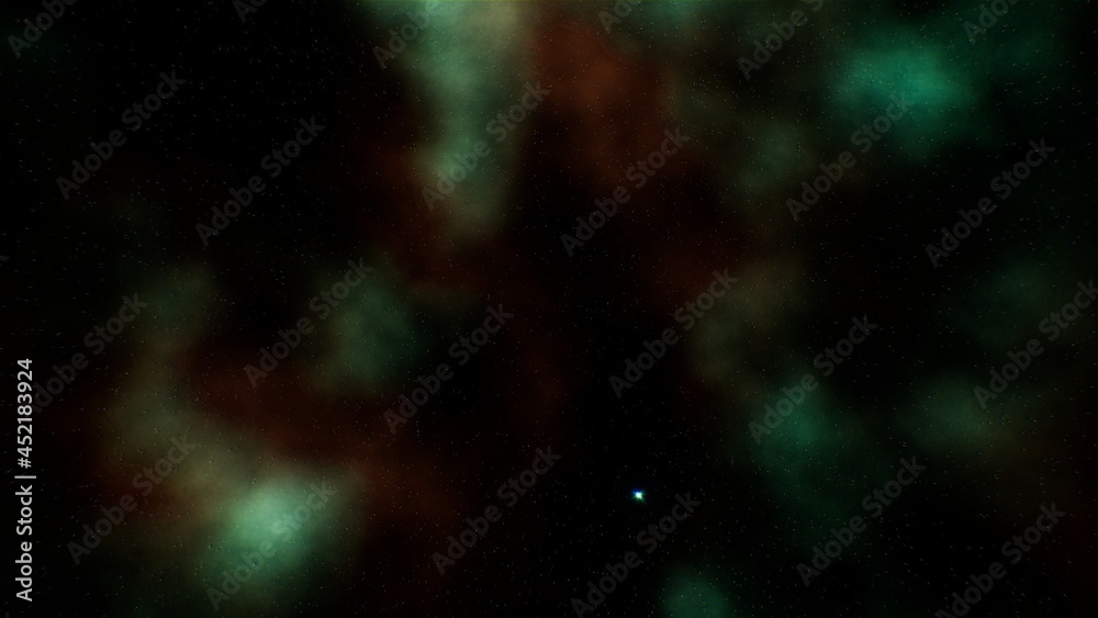 Red Green Nebula Energy in the Space