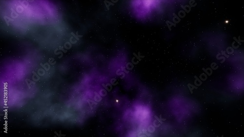 Fototapeta Naklejka Na Ścianę i Meble -  Purple Nebula Energy with Many Stars in the Space