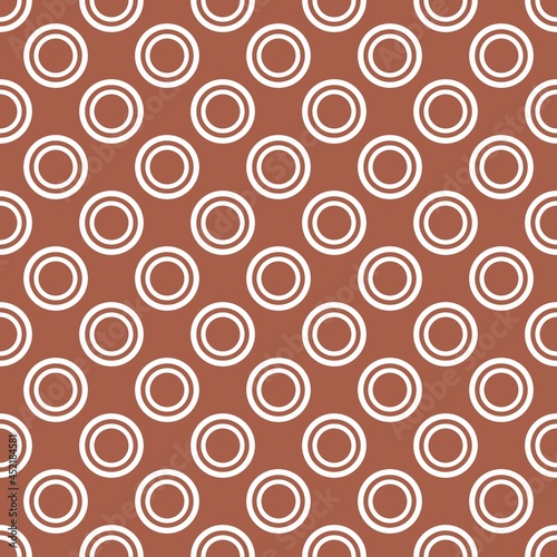 Polka dots on brown background retro seamless vector pattern