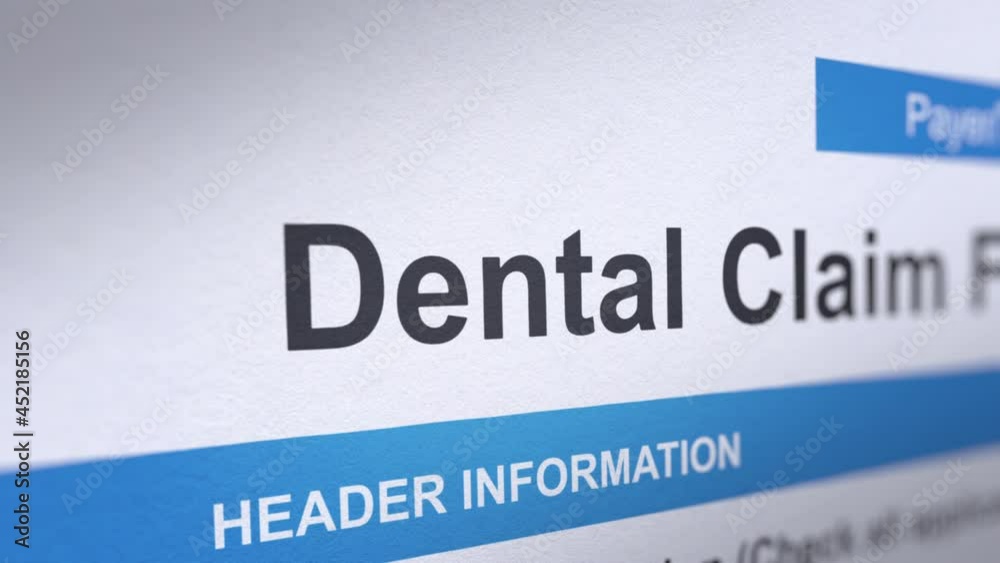 Animated Dental Claim Form. All data on the Footage are Fictional, Created Especially for This Concept Animated Dental Claim Form. All data on the Footage are Fictional, Created Especially for This Concept