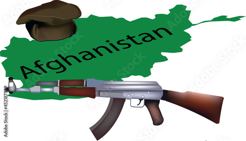 characteristic hat was Afghanistan with Kalashnikov Kalashnikov