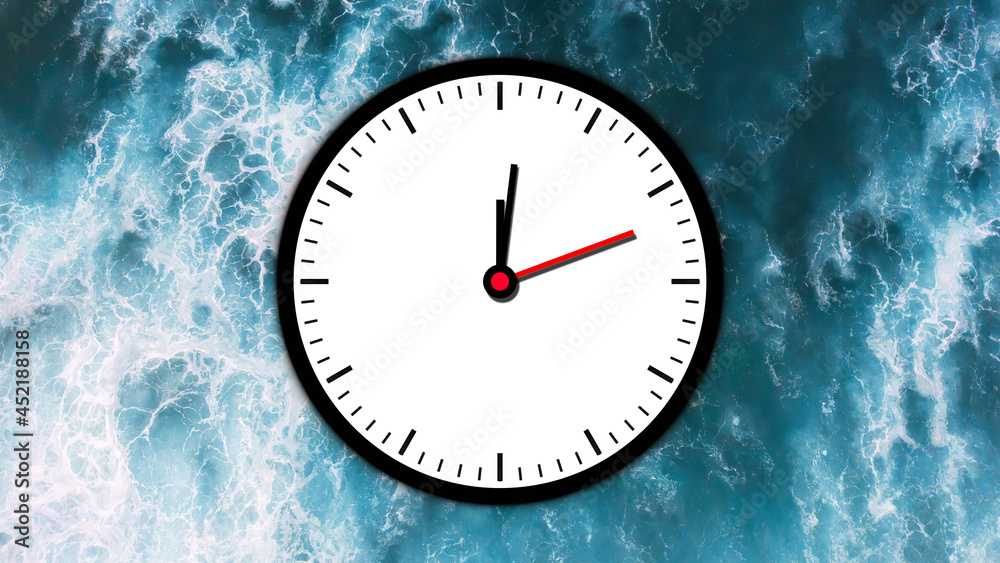 abstract colorful simple clock animation.Clock application on light and dark background. Concept of UI design, day and night variants.