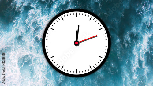 Obraz na płótnie abstract colorful simple clock animation.Clock application on light and dark background. Concept of UI design, day and night variants. w salonie