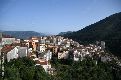 Panoramic view of Rivello, a medieval town in the Basilicata region, Italy.  © Giambattista