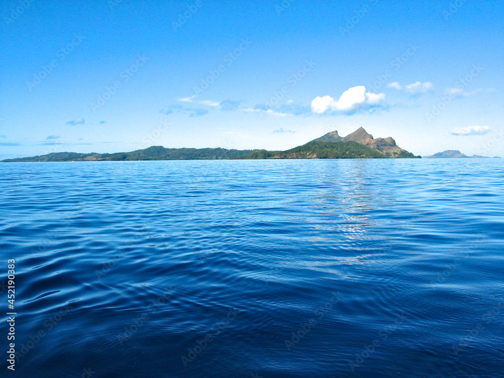 Mangareva, Gambier Islands, French Polynesia, Southern Pacific, visible Mt. Duff.