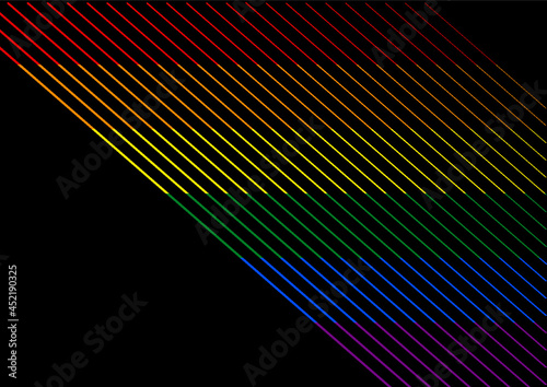 Abstrakcyjna tęczowa kompozycja w paski do projektowania grafiki, tekstu i wiadomości. Kolory flagi LGBT. Koncept równości, wolności, równych praw, gender.