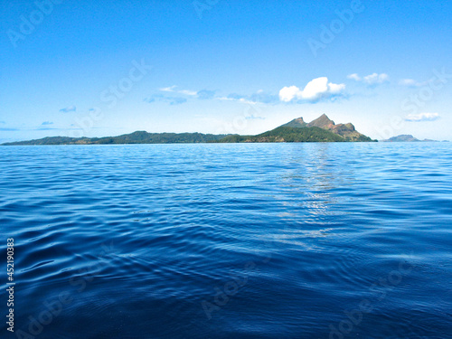 Mangareva, Gambier Islands, French Polynesia, Southern Pacific, visible Mt. Duff.