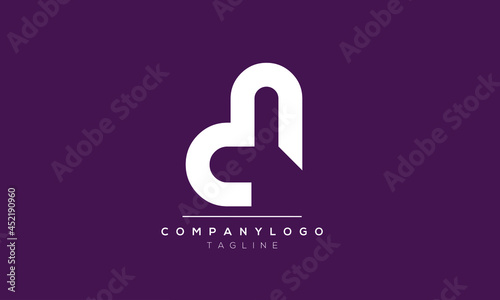 Abstract Letter Initial CN NC Vector Logo Design Template