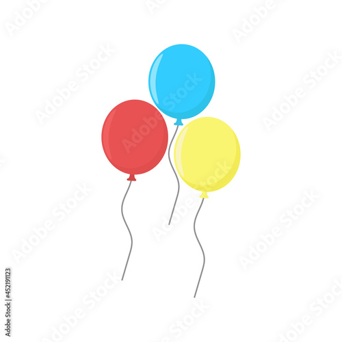 Obraz na płótnie Bunch of balloons flying in the air., Party concept. Isolated vector illustrations. w salonie