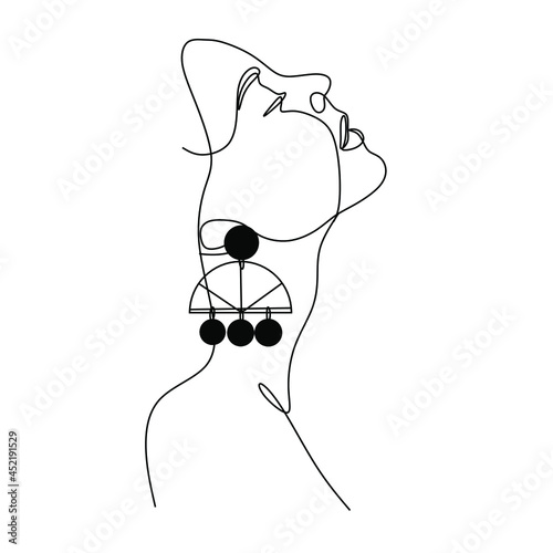 Woman with jewelry line art