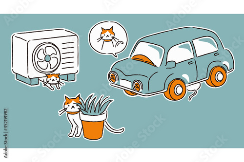 脱走して隠れる猫（シンプル）