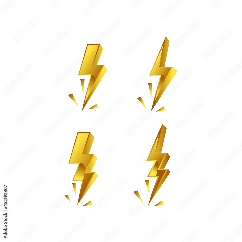 Cartoon lighting set vector design Cartoon lighting set vector design