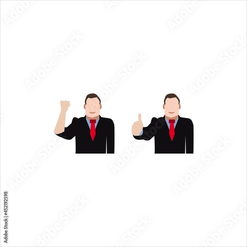 	
Set of happy people showing various positive emotions with gestures. Colored flat vector illustration isolated on white background