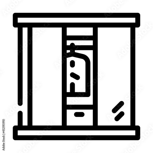 wardrobe cabinets furniture line icon vector. wardrobe cabinets furniture sign. isolated contour symbol black illustration