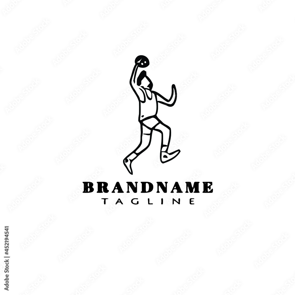 basketball player logo cartoon icon design isolated black vector illustration basketball player logo cartoon icon design isolated black vector illustration