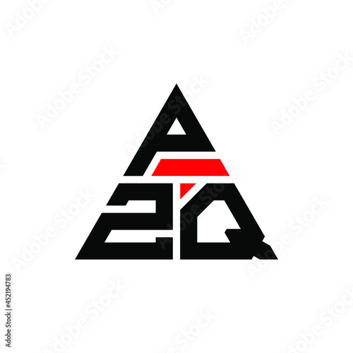 PZQ triangle letter logo design with triangle shape. PZQ triangle logo design monogram. PZQ triangle vector logo template with red color. PZQ triangular logo Simple, Elegant, and Luxurious Logo. PZQ  photo