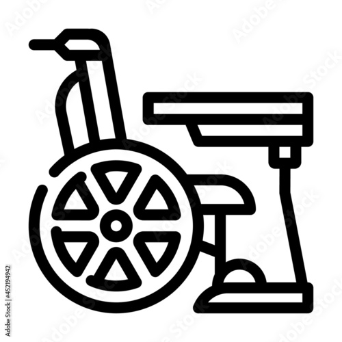 furniture for disabled line icon vector. furniture for disabled sign. isolated contour symbol black illustration