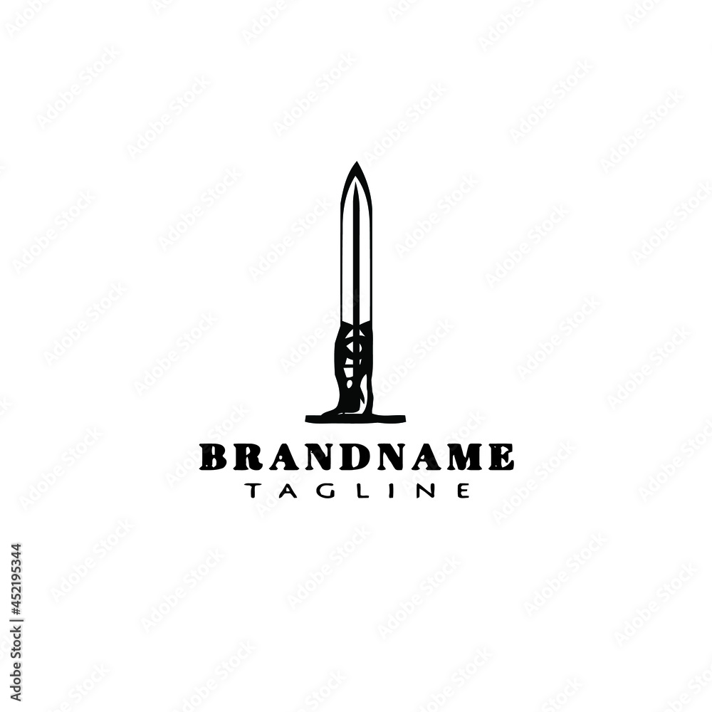 Obraz premium military knifes logo cartoon icon design template isolated cute vector illustration