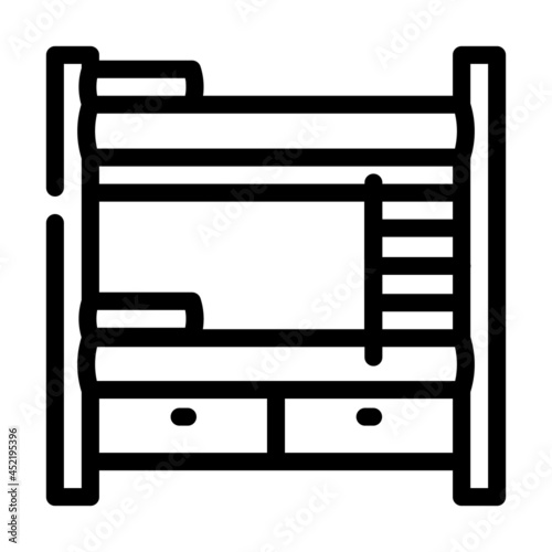 multilevel bed furniture line icon vector. multilevel bed furniture sign. isolated contour symbol black illustration