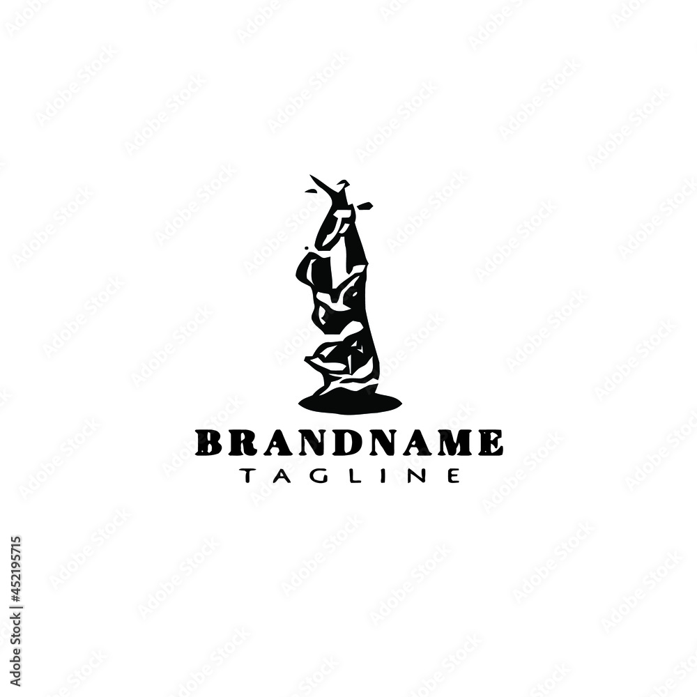 beanstalk logo cartoon icon design concept isolated black vector illustration