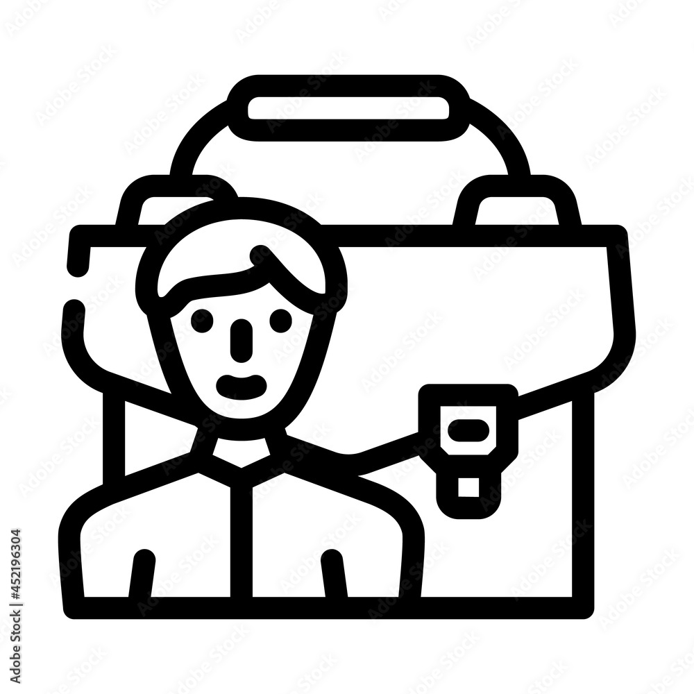 portfolio employee line icon vector. portfolio employee sign. isolated contour symbol black illustration portfolio employee line icon vector. portfolio employee sign. isolated contour symbol black illustration