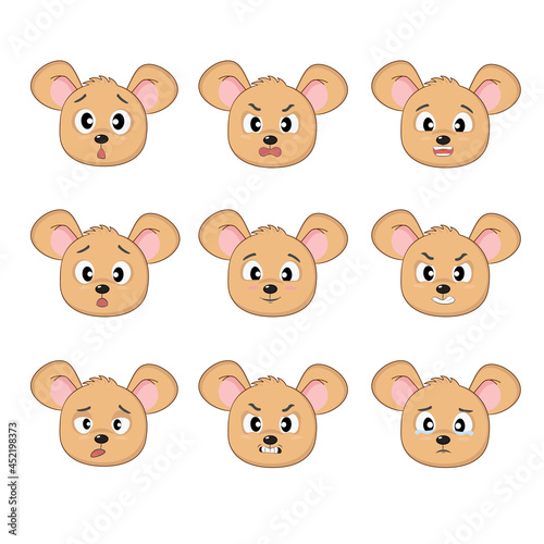 Set of cute mouse expressions
