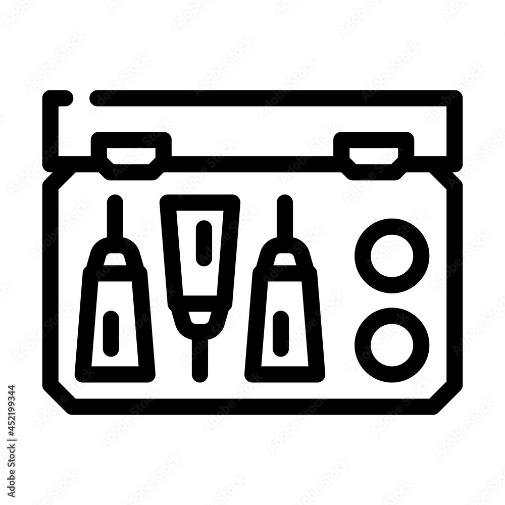 first aid kit with antidote line icon vector. first aid kit with antidote sign. isolated contour symbol black illustration first aid kit with antidote line icon vector. first aid kit with antidote sign. isolated contour symbol black illustration