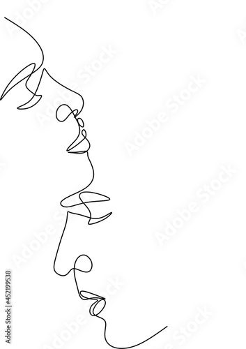 Couple line art. Man and woman one line drawing vector. Abstract minimal elegant logo