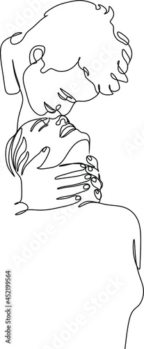 Couple line art. Man and woman one line drawing vector. Abstract minimal elegant logo