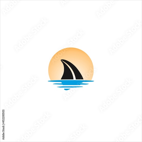 Shark logo design Colorful flat vector illustration isolated on white background Basic RGB