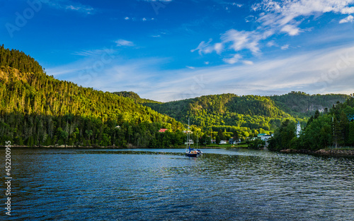 Billede på lærred Beautiful morning in Sainte Rose du Nord, a quaint small village on the banks of