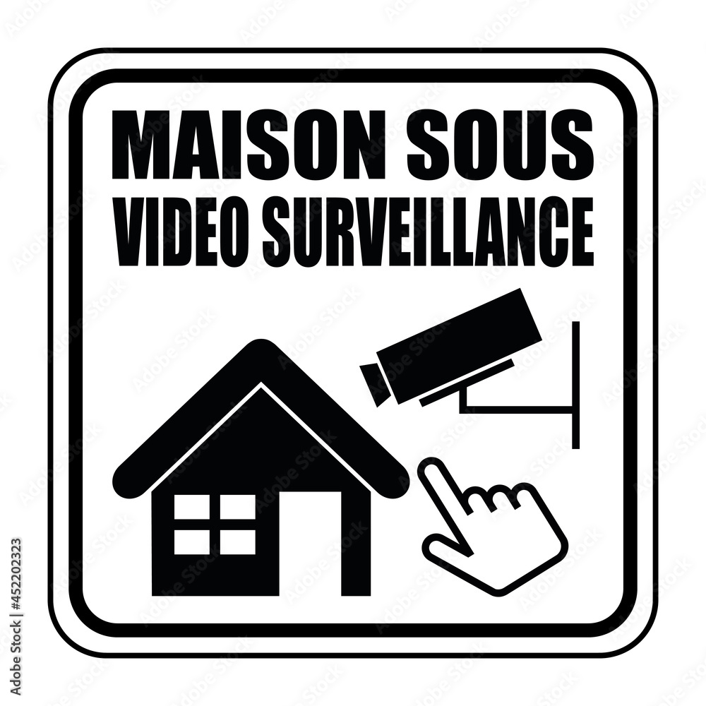 Logo maison sous vidéo surveillance.