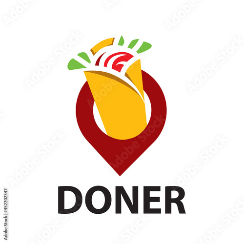 Vector logo of shawarma and doner kebab photo