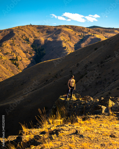 Man hiking in the mountains