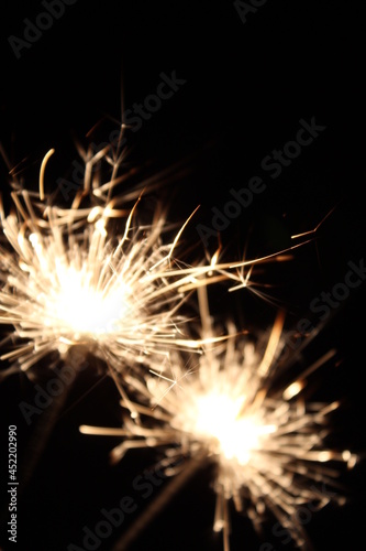 sparklers on black background