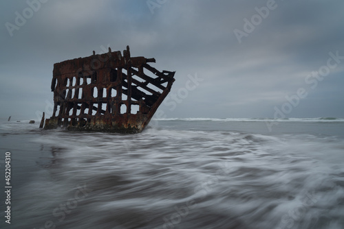 Shipwreck ruins on the Oregon Coast