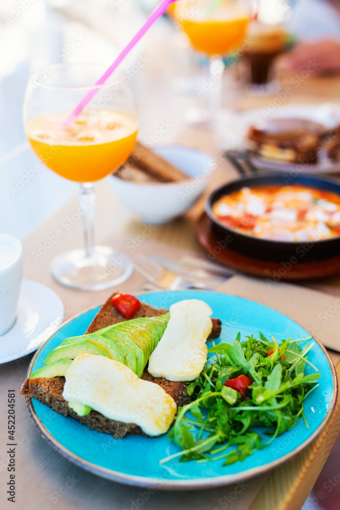 Breakfast with avocado toast Breakfast with avocado toast