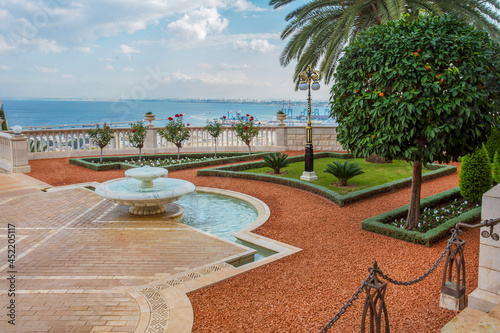 Amazing terrace in  Bahai gardens in Haifa © Marat Lala
