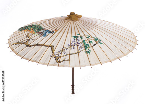 Photography paper chinese umbrella isolated on white background