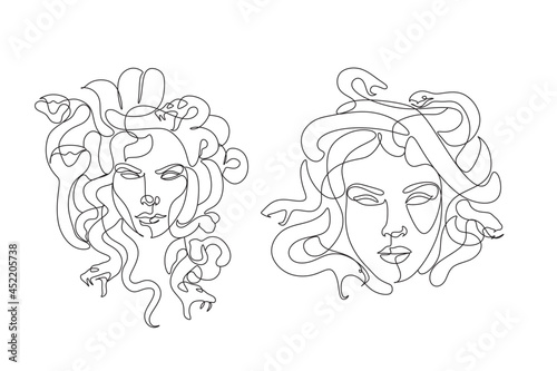 Medusa Head Line Art Vector drawing