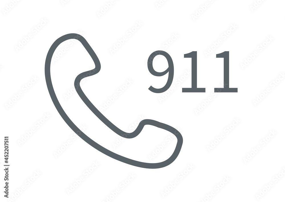 911 Emergency Line Icon. 911 Safety Line Vector Illustration. 911 Emergency Line Icon. 911 Safety Line Vector Illustration.