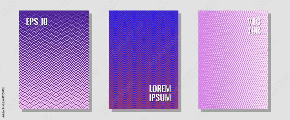 Cool flyers set, vector halftone poster backgrounds.