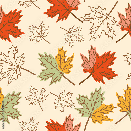 autumn leaves seamless pattern