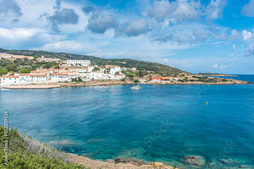 Beautiful town and beach of Cala d Oliva in Asinara island  Sardinia