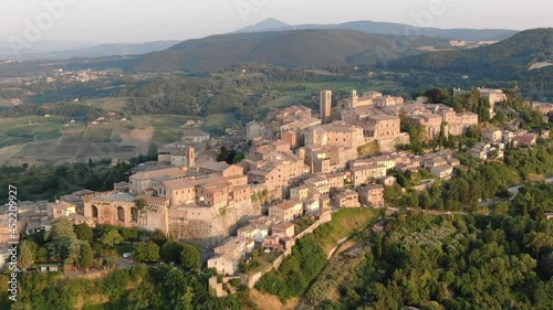 Aerial view of Montepulciano town near Siena in Tuscany, Italy, Europe photo