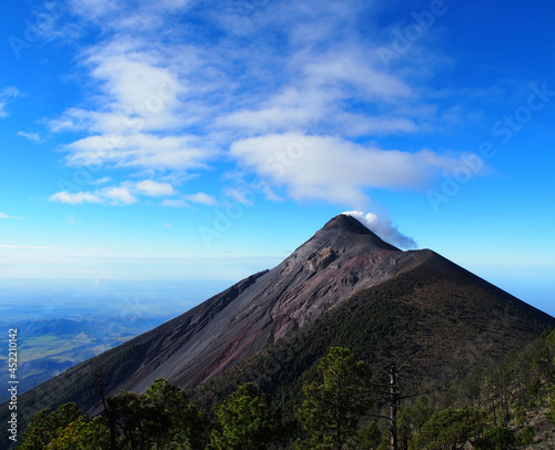 Fuego Volcano in Guatemala on a clear day